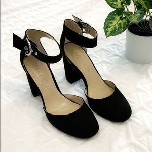 Unisa- Black Faux Suede Heels